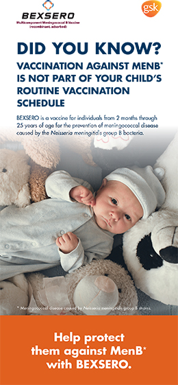 Brochure cover of Bexero vaccine against Meningococcal B