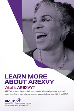 Brochure cover for AREXVY vaccine against RSV