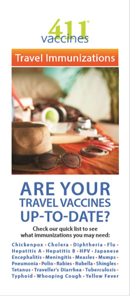 Brochure cover on travel vaccines