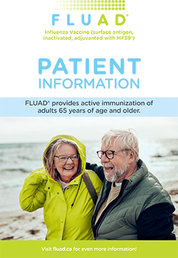 Brochure cove for FLUAD 65+ vaccine against influenza