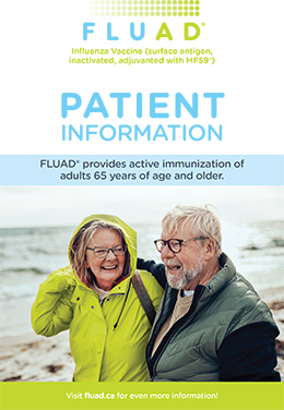 Brochure cove for FLUAD 65+ vaccine against influenza
