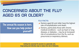 Brochure cove for FLUAD 65+ vaccine against influenza