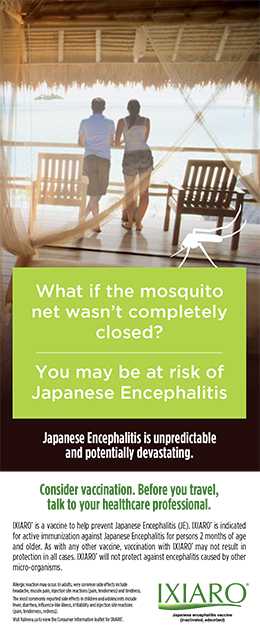 Brochure cover for Ixiaro vaccine against Japanese Encephalitis