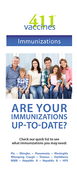 Brochure cover for are your immunizations up to date?