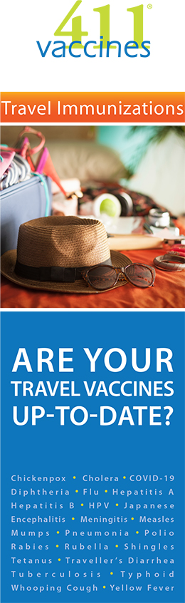 Brochure cover on travel vaccines