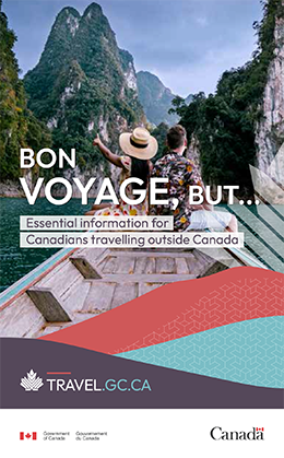 Brochure cover on guide to healthy travel abroad