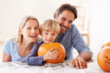 Family with a pumkin