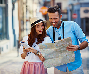 A cople with a map